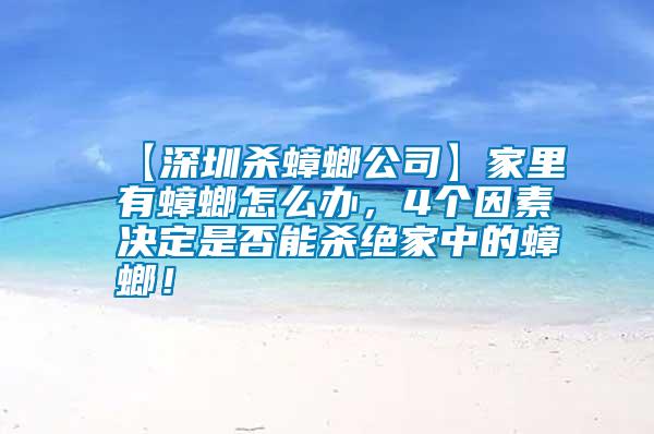 【深圳殺蟑螂公司】家里有蟑螂怎么辦，4個(gè)因素決定是否能殺絕家中的蟑螂！