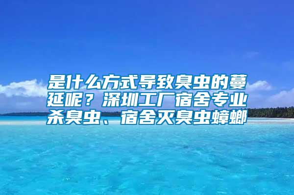 是什么方式導(dǎo)致臭蟲的蔓延呢？深圳工廠宿舍專業(yè)殺臭蟲、宿舍滅臭蟲蟑螂
