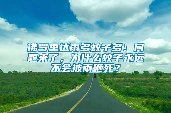 佛羅里達雨多蚊子多！問題來了，為什么蚊子永遠不會被雨砸死？
