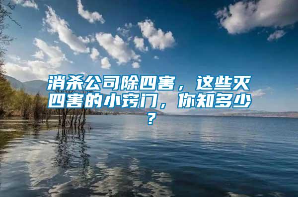 消殺公司除四害，這些滅四害的小竅門，你知多少？