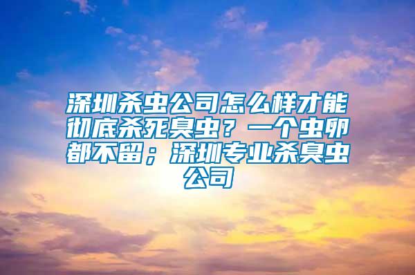 深圳殺蟲公司怎么樣才能徹底殺死臭蟲？一個(gè)蟲卵都不留；深圳專業(yè)殺臭蟲公司