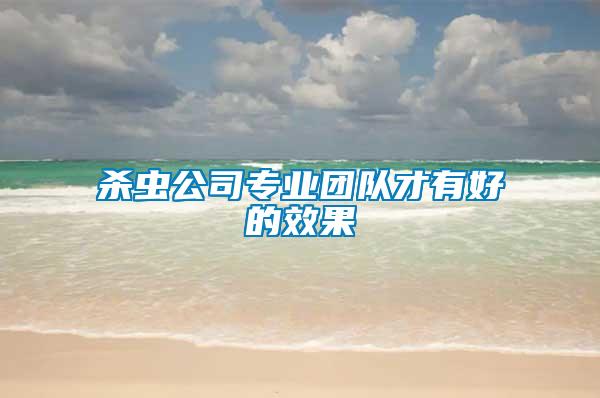 殺蟲公司專業(yè)團(tuán)隊才有好的效果