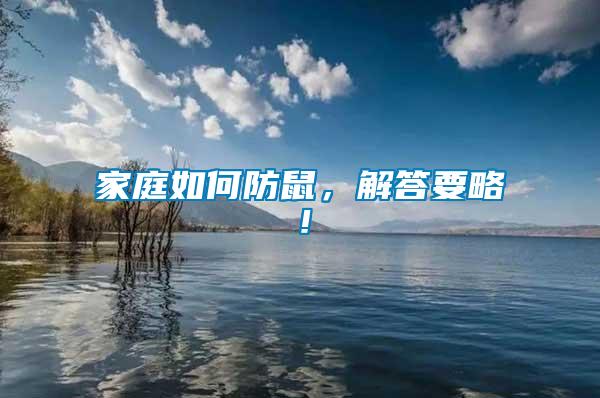 家庭如何防鼠，解答要略！