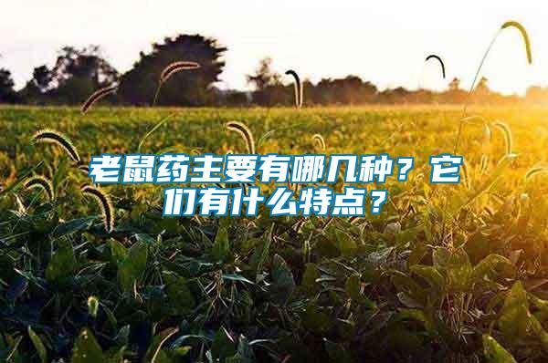 老鼠藥主要有哪幾種？它們有什么特點(diǎn)？