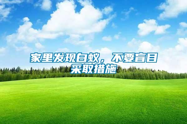 家里發現白蟻，不要盲目采取措施