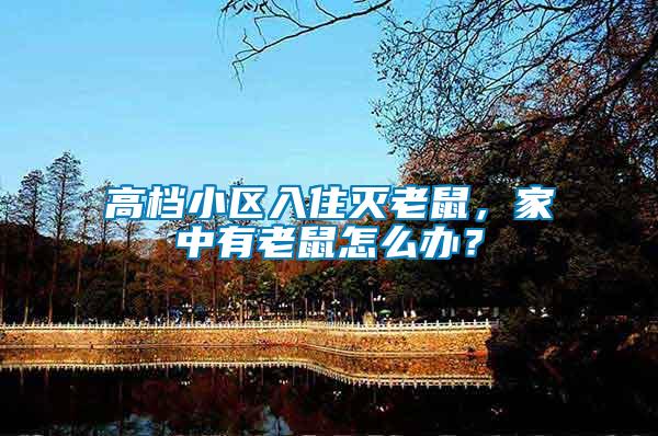 高檔小區(qū)入住滅老鼠，家中有老鼠怎么辦？