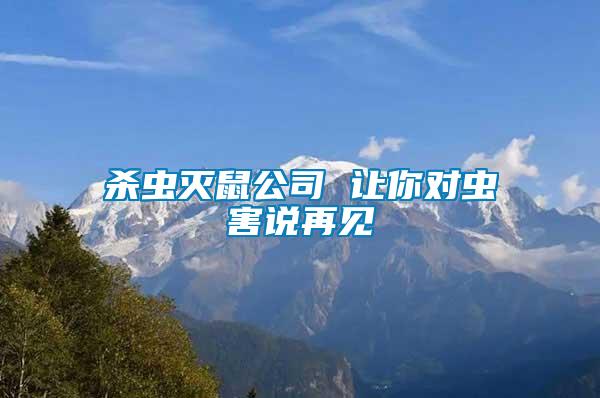 殺蟲滅鼠公司 讓你對(duì)蟲害說再見