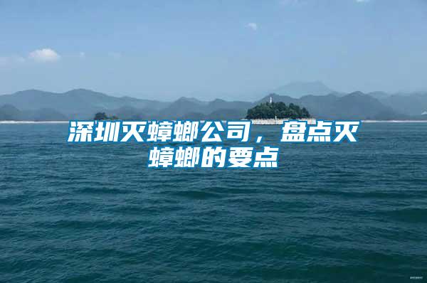 深圳滅蟑螂公司，盤點滅蟑螂的要點