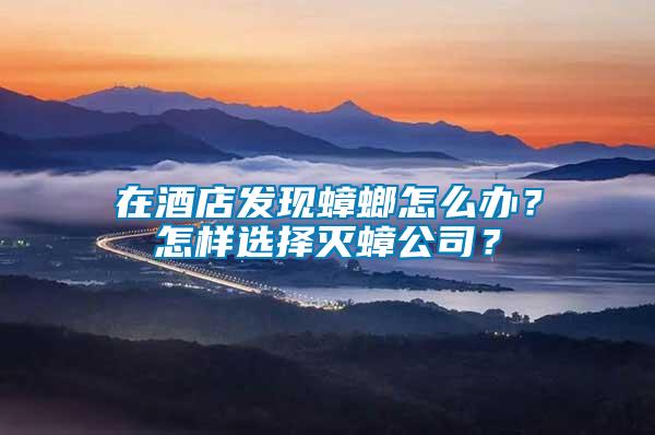 在酒店發(fā)現(xiàn)蟑螂怎么辦？怎樣選擇滅蟑公司？