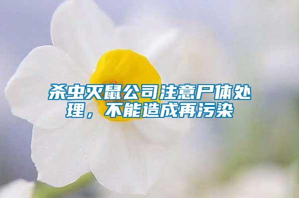 殺蟲(chóng)滅鼠公司注意尸體處理，不能造成再污染
