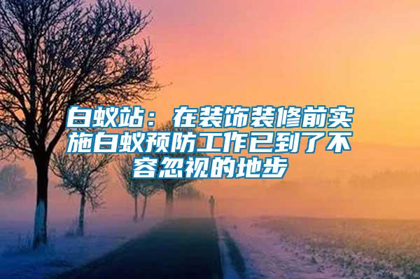 白蟻站：在裝飾裝修前實施白蟻預(yù)防工作已到了不容忽視的地步