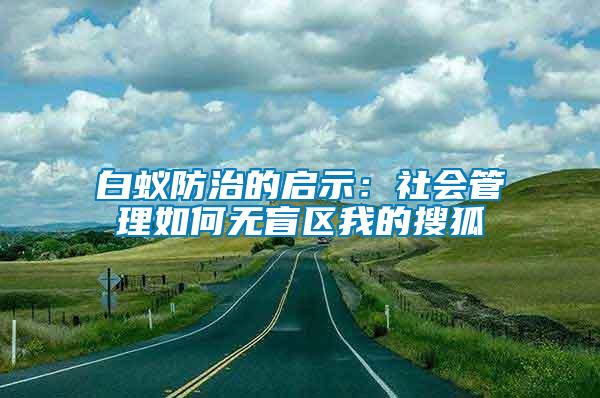 白蟻防治的啟示：社會(huì)管理如何無盲區(qū)我的搜狐